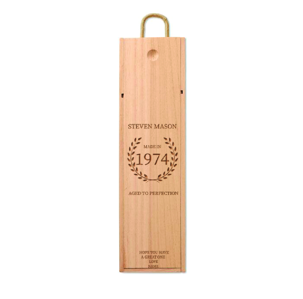 Personalised Aged to Perfection Engraved Wooden Wine Box